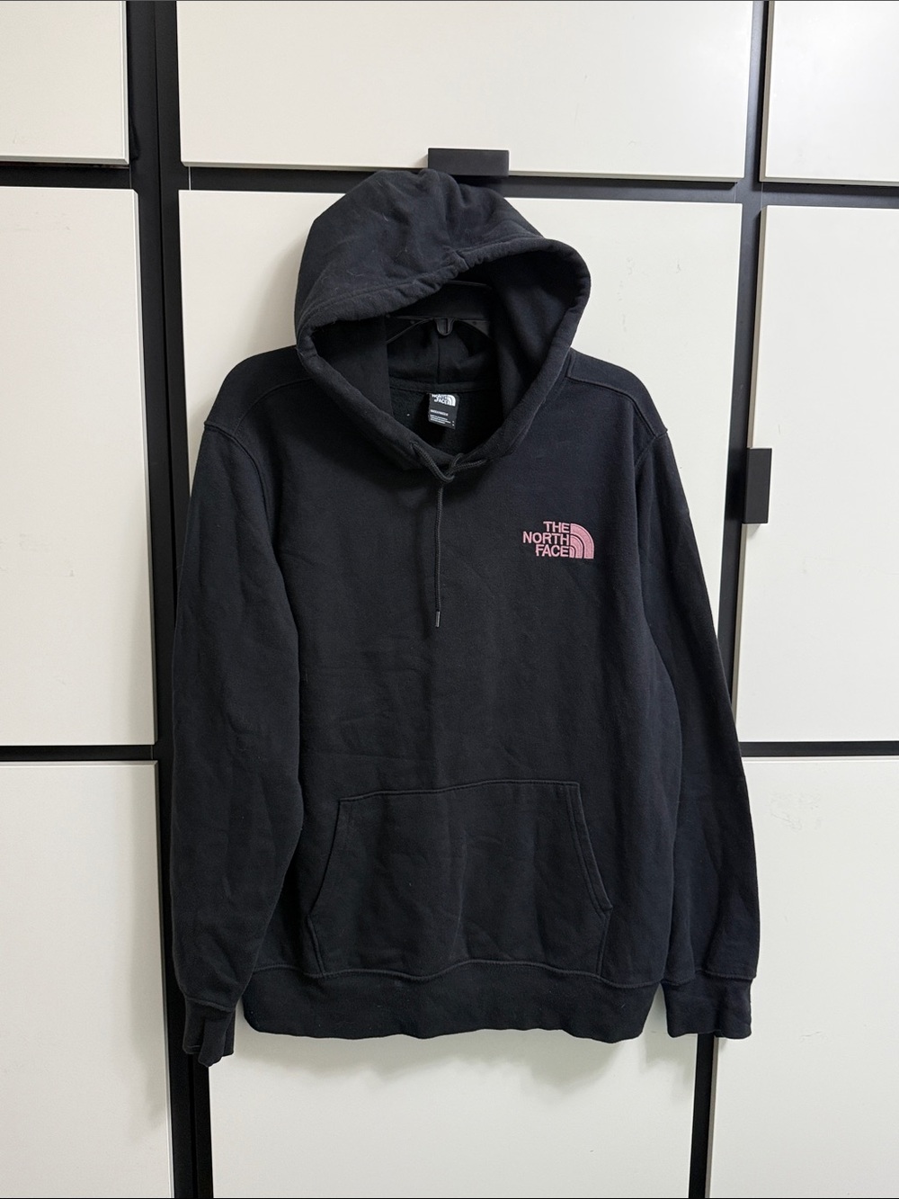 The North Face Black Hoodie with Pink Chest Logo - Picture 2 of 5